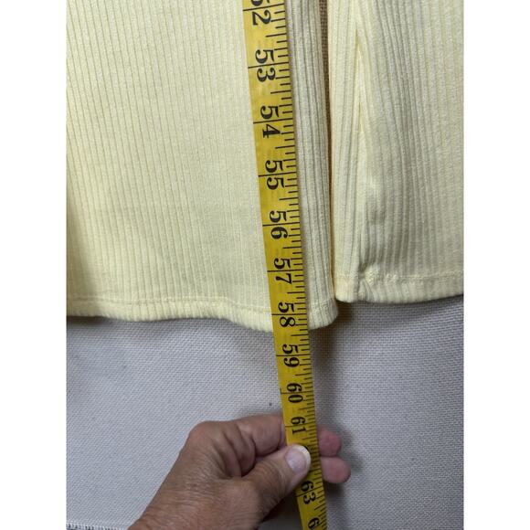 Yellow Jumpsuit Women’s Sz M Stretch Drawstring Waist Sleeveless Beach Cruise - Picture 9 of 14